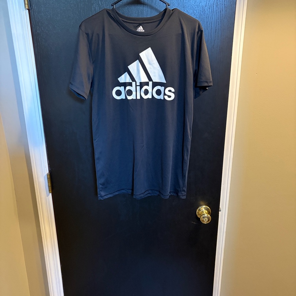adidas Black Tee with White Logo